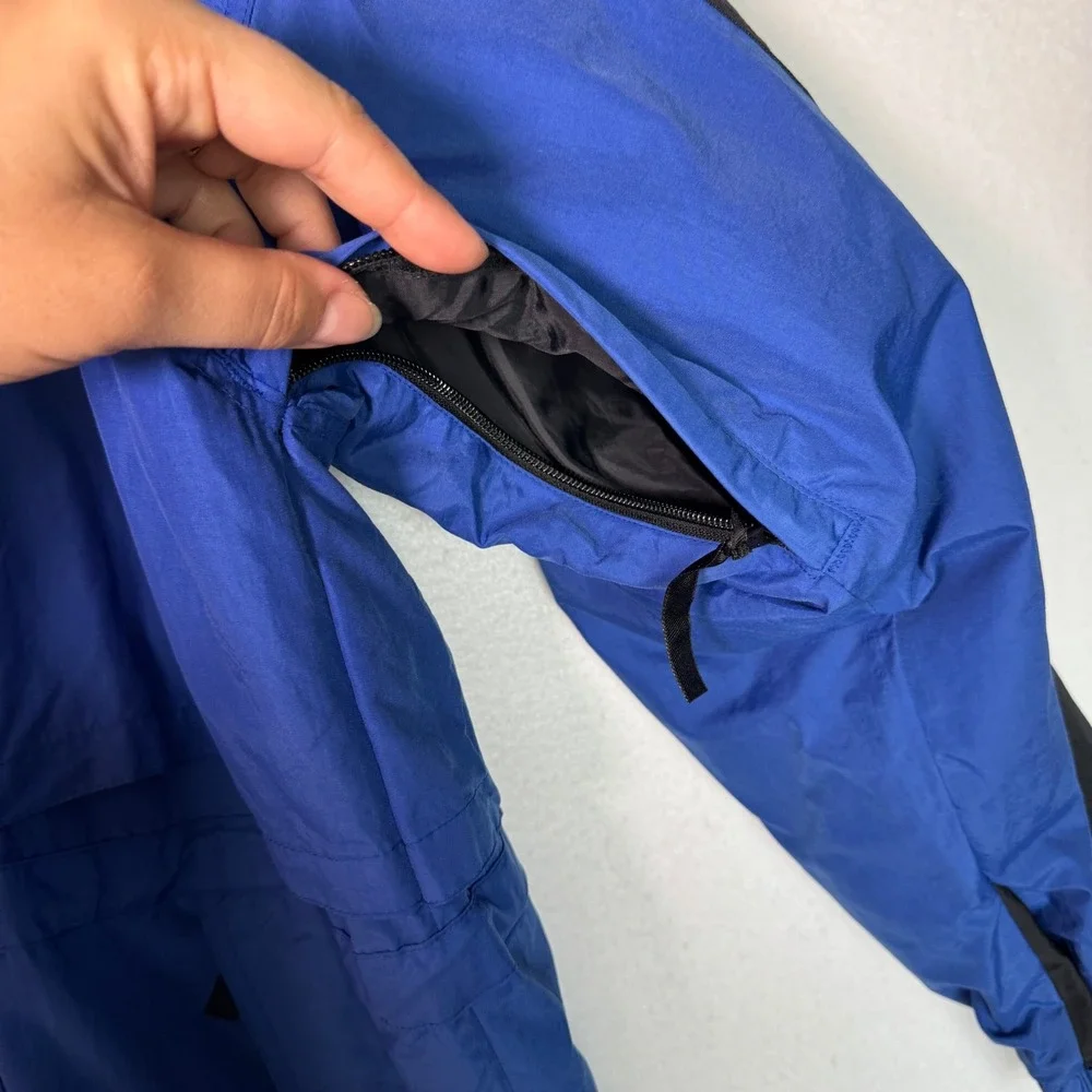 Vintage Luna Pier SPYC Sailing Jacket Mens‎ Medium Blue Black Hooded Windbreaker